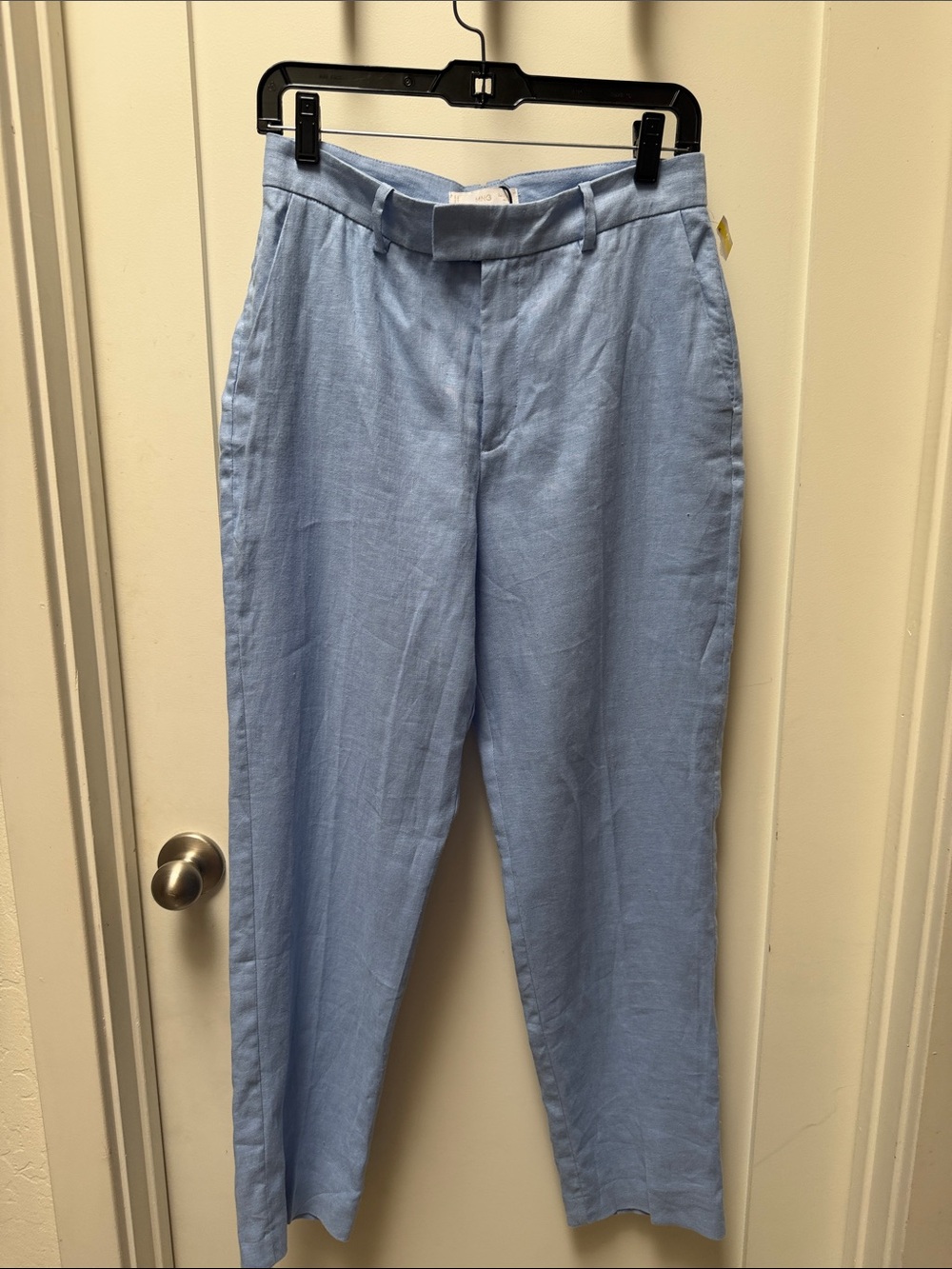 Mango Light Blue Straight-Leg Women’s Trousers 38–US 6